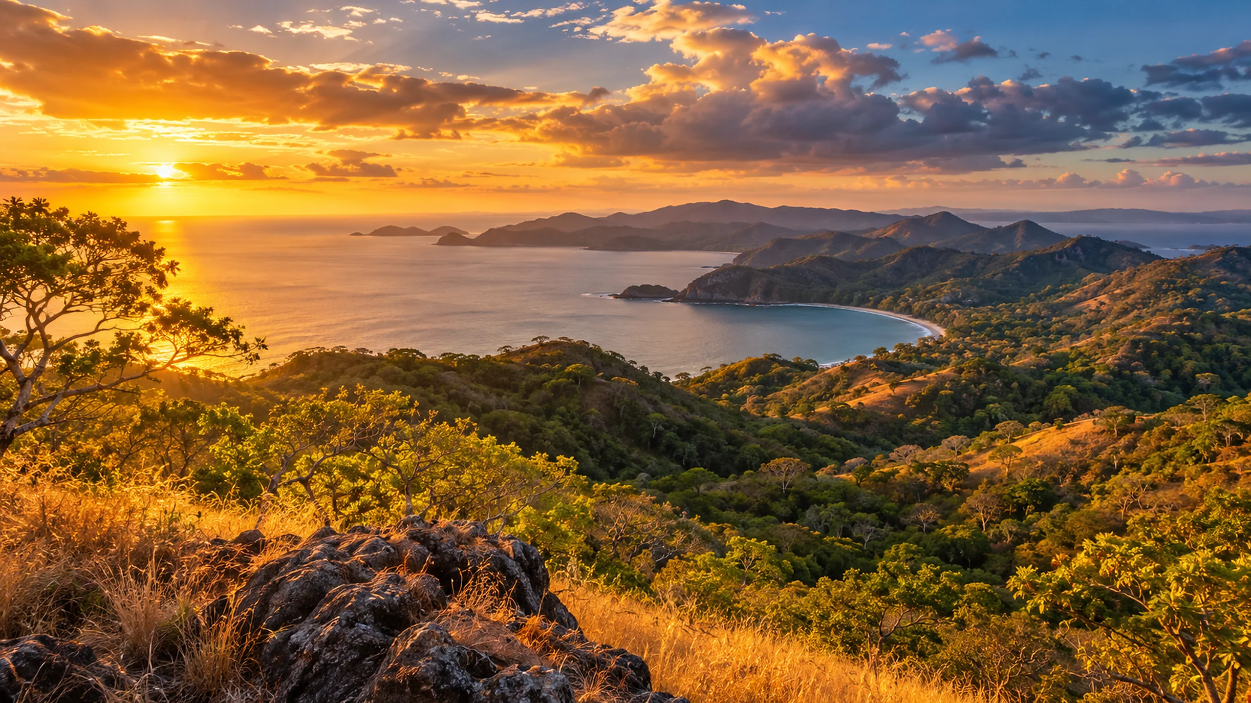 Paysage illustratif inspiré du Guanacaste, Costa Rica